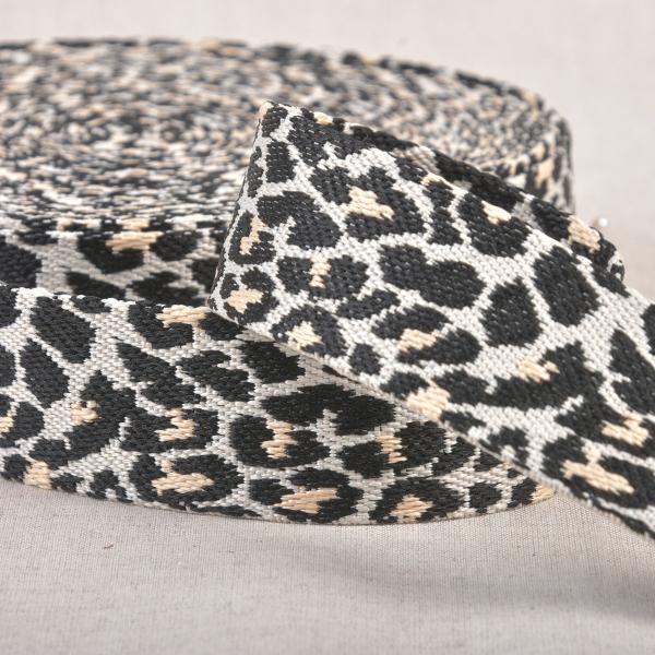 Gurtband Leo 38mm Breit Schwarz/Beige